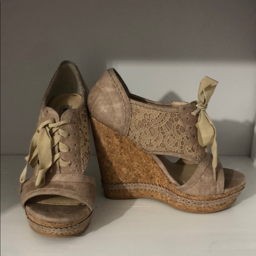 Not Rated lace up wedges